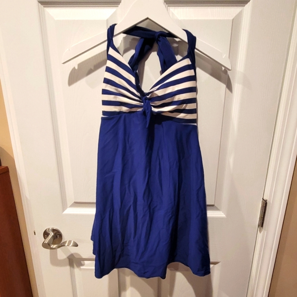 Cute Maternity one piece bathing suit. Dress/skirt bottom section.